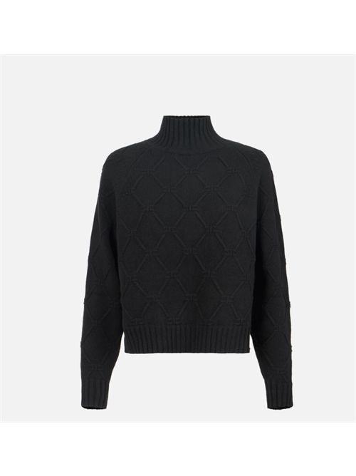 JACQUARD RHOMBUS PULLOVER ELISABETTA FRANCHI | MK55T57E2110 Nero
